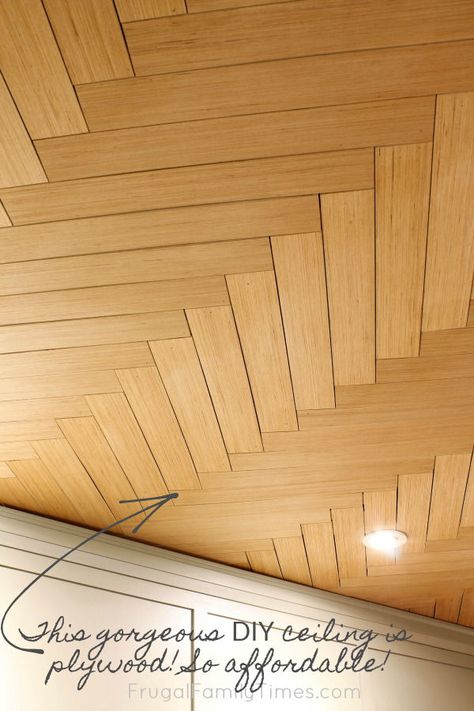 Herringbone Ceiling, Hardwood Ceiling, Entrance Ceiling, Ceiling Tiles Basement, Pattern Ceiling, Ceiling Basement, Plywood Ceiling, Covering Popcorn Ceiling, Basement Ceiling Ideas