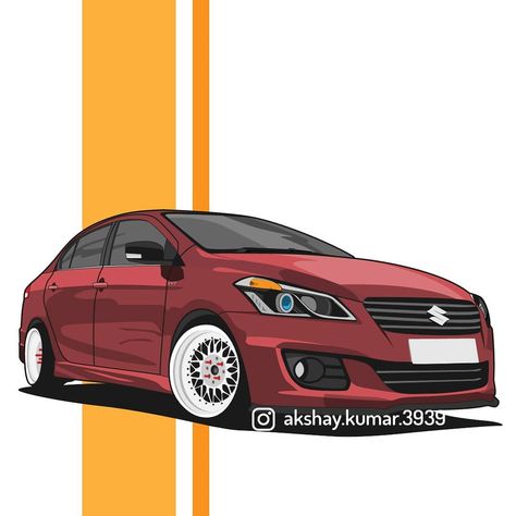 Sexy and I know it! 😍   Maruti Suzuki Ciaz vector art  A different post than usual, will be doing more of this type now. Took 3 hours to complete but the end result is killer!  #MarutiCiaz #Ciaz #JDM #JDM_Gram #ModifiedCars #IndianCars #Alloywheels Ciaz Car Modified, Ciaz Car, Suzuki Ciaz, Cars Ideas, Suzuki Cars, Suzuki Alto, Wallpapers Cartoon, Maruti Suzuki, Car Vector