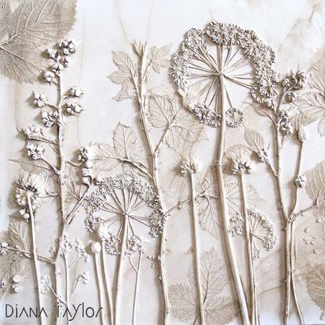 Gesso Art, Plaster Cast, Floral Tiles, Plaster Art, Plaster Walls, Seasonal Flowers, Molding Clay, Delicate Details, Botanical Art