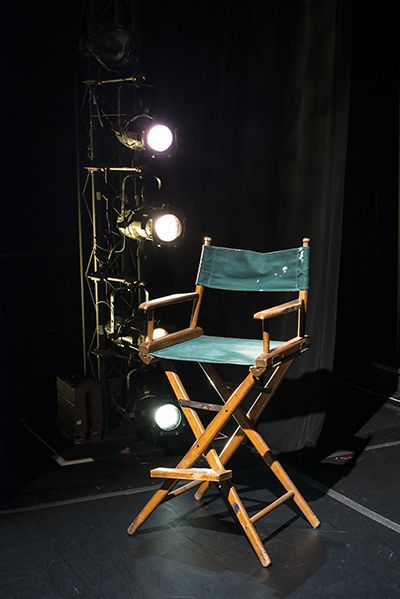 My writing chair Directors Chair Photoshoot, Directing Theatre, Adelphi University, Writing Chair, Movie Chairs, Theatre Aesthetic, Jonathan Larson, Director Chair, Theater Chairs