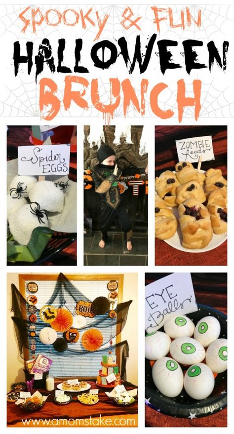 This is such an awesome idea for a Halloween party! Easy to pull together but festive and fun! #HW16 #ad Halloween Brunch Recipes, Halloween Brunch Party, Halloween Brunch Food, Gameday Brunch, Halloween Brunch Ideas, Witches Brunch, Spooky Brunch, Halloween Party Easy, Halloween Breakfast Ideas