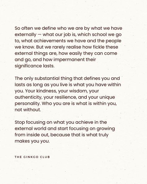 self growth - self help - self improvement - aesthetic words - growth aesthetic - self growth aesthetic - growth mindset - self care - self love - self love quote - personal growth quotes - self development - wellness - that girl - it girl - higher self - becoming her - becoming the best version of yourself - becoming a better you - comfort words - writings - gentle reminder - the ginkgo club Proud Of Myself Aesthetic, Being Your Best Self Quotes, Sense Of Self Quotes, Becoming The Best Version Of Yourself, Quotes About Self Growth, Reinventing Yourself Aesthetic, Personal Growth Aesthetic, Savasana Quotes, Self Growth Aesthetic