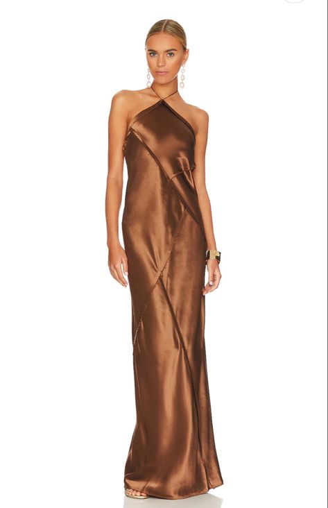 Neutral Silk, Brown Maxi Dresses, Reception Outfit, Party Frocks, Guest Attire, Wedding Attire Guest, Astr The Label, Fall Wedding Colors, Brown Dress