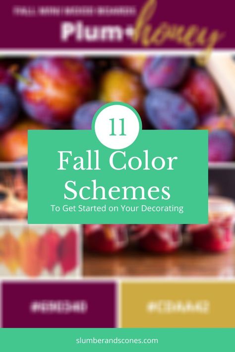 Get started on decorating your home for fall with these 11 different color pairings, inspired by the changing leaves and cozy comforts of the autumn season. Each color scheme comes with a mini mood board for fall inspiration, and a selection of decor pieces to start your collection. #falldecor #falldecorating #fallcolors Fall 2024 Decor Color Trends, Bright Fall Color Palette, Fall Front Steps, Teal Fall Decor, Fall Color Combos, Fall Color Palettes, Fall Color Pallet, Fall Color Combinations, Pumpkin Wine