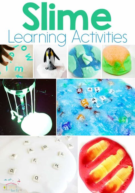 These slime learning activities are ooey gooey and squishy but also help teach an educational lessons like ABCs, sight words or opacity. Kids will go crazy over these! Slime Activities, Slime Time, Elementary Learning, Stem For Kids, Ooey Gooey, Slime Recipe, Teaching Preschool, Play Based Learning, Preschool Learning Activities