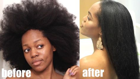 How to SAFELY straighten 4C NATURAL HAIR start to finish [Video] - https://blackhairinformation.com/video-gallery/safely-straighten-4c-natural-hair-start-finish-video/ Straighten 4c Natural Hair, How To Make Afro Hair, Longer Hair Faster, Long Silky Hair, Type 4 Hair, 4c Natural, 4c Natural Hair, Grow Long Hair, Fast Hairstyles