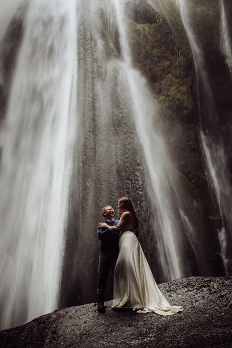 Planning an Adventurous Iceland Elopement Secret Waterfall, Wedding Ideas Outdoor, Small Outdoor Wedding, Small Wedding Ideas, Iceland Elopement, Best Places To Elope, Places To Elope, Outdoor Elopement, How To Elope