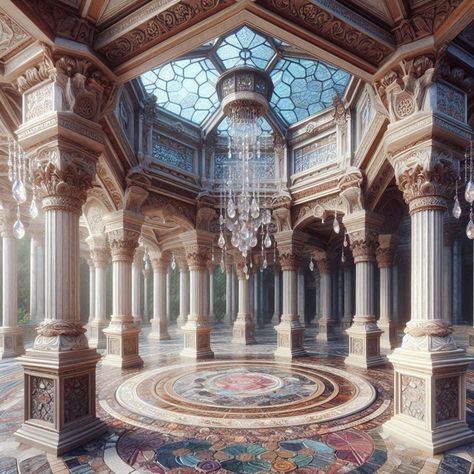 "Shelter is found where earth meets the heavens, in the embrace of art and nature." Marble Gazebo, Stone Gazebo, Mosaic Ceiling, The Glass, The Floor, Gazebo, Roof, Mosaic, Marble