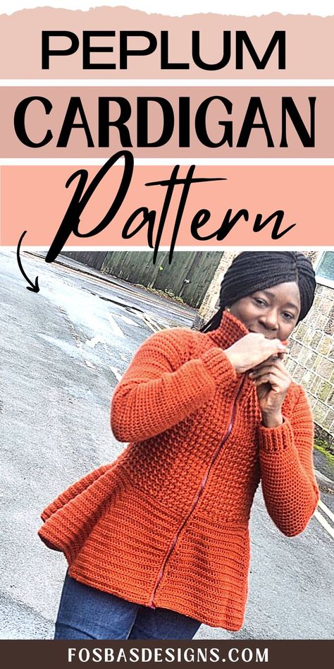 Crochet Peplum Cardigan, Peplum Crochet, Crochet Peplum, Crocheted Clothing, Peplum Cardigan, Crochet Cardigans, Cozy Crochet Patterns, Crochet Sweaters, Cozy Crochet