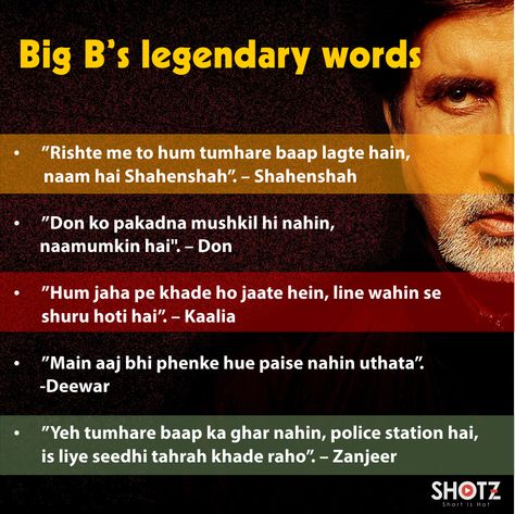 Amitabh Bachchan and his famous dialogues Best Movie Dialogues, Famous Dialogues, Movie Dialogues, Amitabh Bachchan, Calligraphy Alphabet, Special Quotes, Aesthetic Words, Good Thoughts Quotes, Good Thoughts