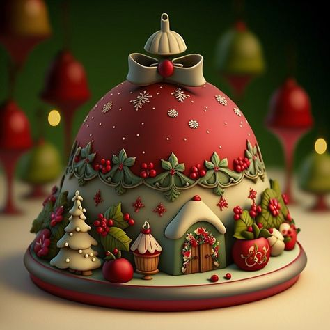 3d Christmas Cake, Winter Torte, Christmas Themed Cake, Christmas Cake Designs, Cake Artist, Christmas Cake Decorations, Xmas Cake, Creative Cake Decorating, Cake Decorating Designs