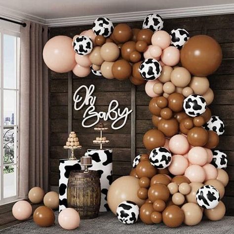 i Love Cows 🐄 | Cow themed party inspo Cow Themed Party, Cow Baby Shower Theme, Baby Shower Themes Neutral, Rodeo Birthday Parties, Cow Birthday Parties, Cowgirl Baby Showers, Cow Baby Showers, Country Baby Shower, Farm Theme Birthday