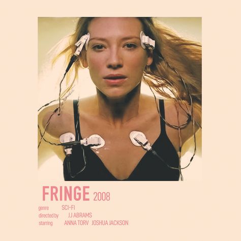 minimalist tv show polaroid poster for fringe ♡ Fringe Series Wallpaper, Fringe Movie, Show Polaroid Poster, Fringe Series, Fringe Tv Show, Fringe Tv Series, Tv Posters, Dark Visions, Anna Torv