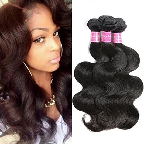 Suitable Hair Brazilian Virgin Hair 3 Bundles Body Wave Weft 8A Unprocessed Human Hair Weave Extensions Natural Color 3pcs (16 18 20) * More info could be found at the image url. (This is an affiliate link) #HairCare Long Weave Hairstyles, Woven Image, Long Ponytail, Brazilian Body Wave Hair, Choppy Bob Haircuts, Weave Extensions, Choppy Bob, Brazilian Body Wave, Body Wave Hair