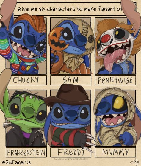 Junkrat And Roadhog, Disney Horror, Rapunzel And Eugene, Pennywise The Dancing Clown, Stitch Drawing, Horror Themes, Jake The Dogs, Frankenstein's Monster, Beast Boy