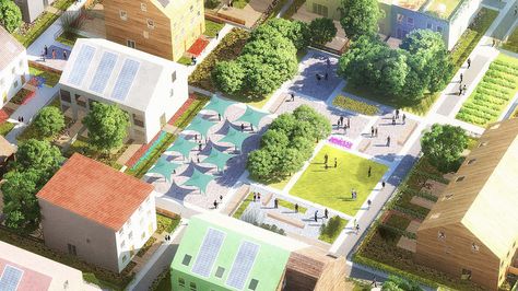 A new development in Mannheim, Germany, is the ultimate walkable community. Walkable Community, Walkable City, Co Housing, Low Cost Housing, Social Housing, City Design, Affordable Housing, Urban Planning, Urban Design