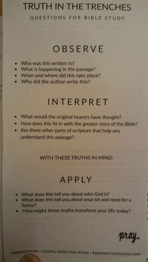 Inductive Bible study method: Observation Interpretation Application Bible Reading Methods, Inductive Bible Study Method, Bible Application, Youth Bible Study Lessons, Bible Marking, Bible Collection, Bible Meaning, Bible Study Questions, Bible Study Method