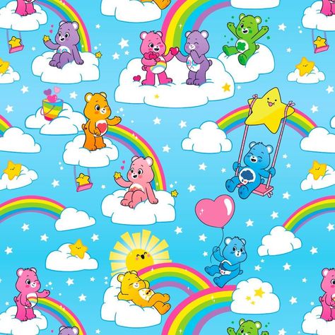 Care A Lot Care Bears, Care Bears Backgrounds, Care Bears Rainbow Wallpaper, Care Bears Care A Lot, Care Bears Funshine Bear, 80s Cartoon Shows, 80s Cartoon, Bear Theme, Care Bear