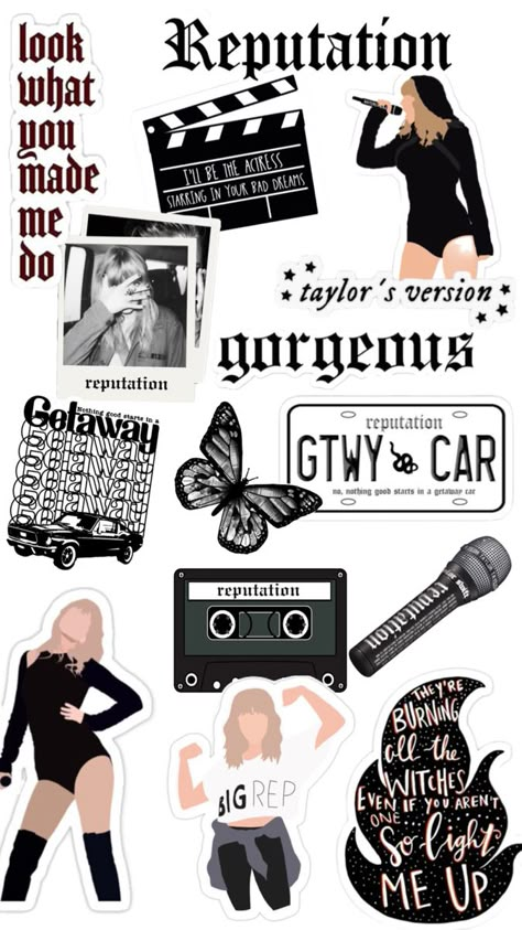 Taylor Swift Birthday Party, Taylor Swift Stickers, Purple Pen, Taylor Swift Drawing, Preppy Stickers, Taylor Swift Party, Taylor Swift Birthday, Taylor Swift Tour Outfits, Taylor Swift Reputation