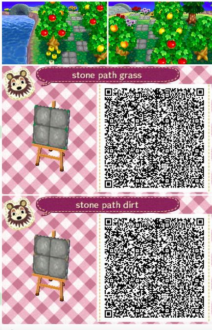 Acnl Stone Path Qr Codes, Acnl Qr Codes Paths Stones, Acnl Stone Path, Animal Crossing Leaf, Acnl Paths, Rock Path, Sand Drawing, Motif Acnl, Animal Crossing 3ds