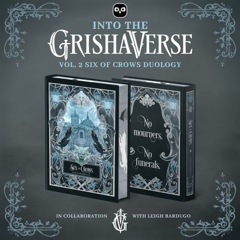 No Mourners, No Funerals…. We are thrilled to officially announce our Into the Grishaverse Vol.2: Six of Crows Box! 🐦‍⬛ ⁠ This set will feature OwlCrate editions of Six of Crows and Crooked Kingdom by Leigh Bardugo. We will be offering officially licensed BOOKS ONLY and BOOKS & GOODIES box options! Yay! ⁠ Our BOOKS & GOODIES BOX will feature 3 high-quality items specially curated for lovers of the Crows and Ketterdam. We collaborated heavily with Leigh Bardugo on every item and piece of art ... Cose Aesthetic, The Grishaverse, No Mourners No Funerals, End Papers, The Crows, Crooked Kingdom, Academia Fashion, Leigh Bardugo, Six Of Crows