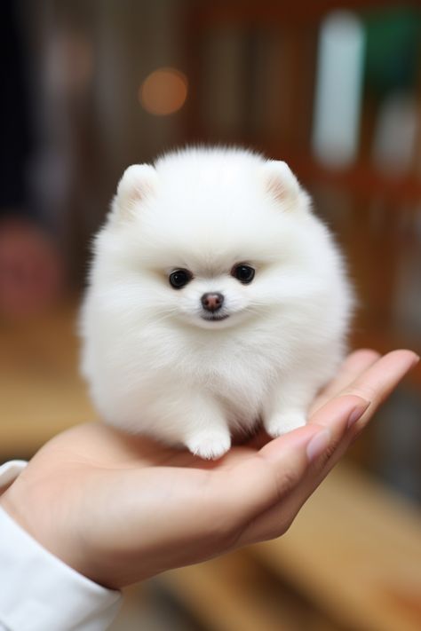 Photography of a super cute white pomeranian ina human hand. Pomeranian Dog Wallpaper, Pomeranian Dogs, Puppies Photography, Puppy Photography, Cute Pomeranian, Pomeranian Puppies, Pomeranian Dog, Pomeranian Puppy, Dog Wallpaper