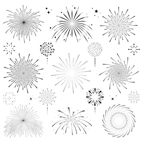 Fire Work Tattoos, Firework Tattoo Ideas, Firework Illustration, Fireworks Illustration, Firework Tattoo, How To Draw Fireworks, Cute Matching Tattoos, Funky Patterns, Horoscope Tattoos