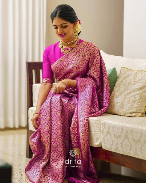 Banarasi Silk Sarees Guide For Brides-To-Be - ShaadiWish Desi Attire, Banarasi Silk Saree, Banarasi Saree, Soft Silk Sarees, Traditional Sarees, Banarasi Sarees, Beautiful Saree, Blouse Fabric, Bollywood Fashion