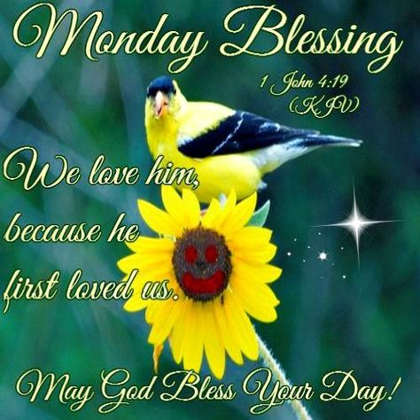 Good Morning, I pray that you have a safe and blessed day!! Monday Blessings Scriptures, Monday Scripture, Monday Morning Blessing, Week Blessings, Monday Quote, Monday Pictures, Good Monday Morning, 1 John 4 19, Love Good Morning Quotes