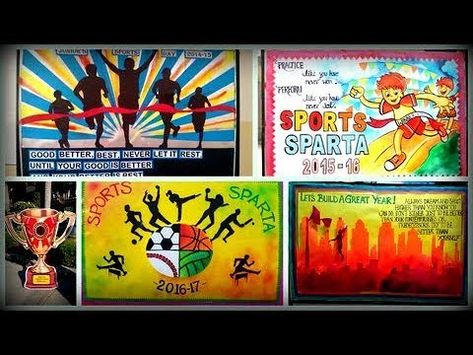 A blog about art & craft ideas for kids and school projects. Sports Day Board Decoration, Sports Day Banner Design, Board Ideas For School, Sports Day Banner, Bulletin Board Ideas For School, Sports Bulletin Boards, Sports Day Decoration, Sports Day Poster, Creative Ideas For Kids