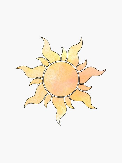 Sun Drawings Easy, Sun Cartoon Aesthetic, Tangled Sun And Moon, Sun Designs Drawing, Cute Sun Painting, Sun Drawings Aesthetic, Pretty Sun Drawing, Sun Painting Aesthetic, Drawing A Sun