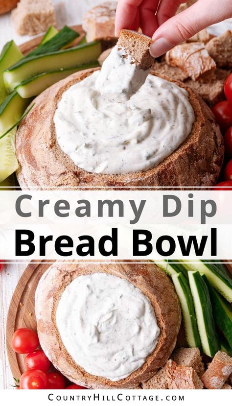 Hawaiian Bread Bowl Dip, Sourdough Bread Dip Recipe, Rye Dip Recipe, Bread Boat Dip, Best Bread Dip, Dips With Bread Bowls, Easy Bread Dip, Dip For Bread Bowl, Breadbowl Dip Recipe