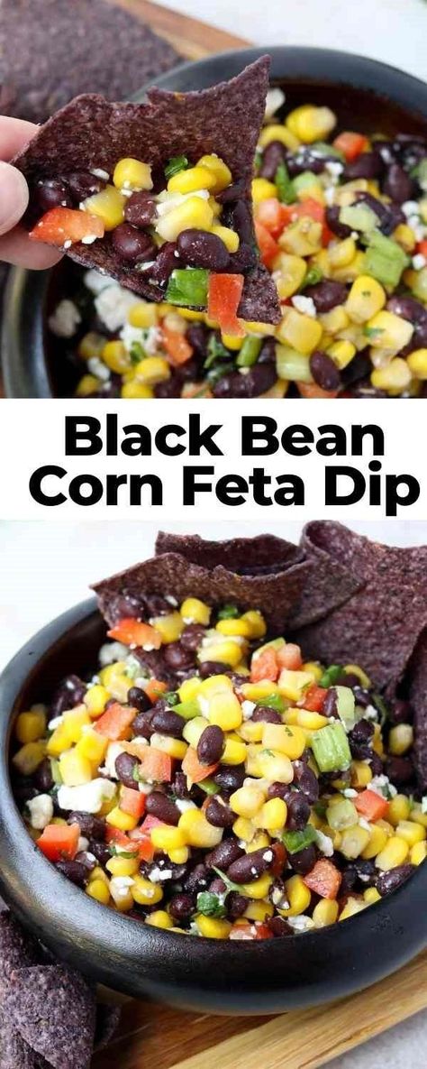 Corn Feta Dip, Black Bean Corn Salad, Fiber Recipes, Black Bean Dip, Awesome Appetizers, Black Bean Corn, Summertime Recipes, Csa Recipes, Healthy Brunch