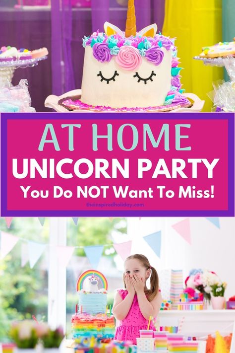 Unicorn Party Ideas Indoor Unicorn Party Ideas, Unicorn Dessert Ideas, Three Year Old Unicorn Birthday, 4th Birthday Party Unicorn Theme, Unicorn Birthday Party Activity Ideas, Dragon Unicorn Party, Unicorn 2nd Birthday Party For Girl, 5th Birthday Unicorn Party, Unicorn Toddler Birthday Party