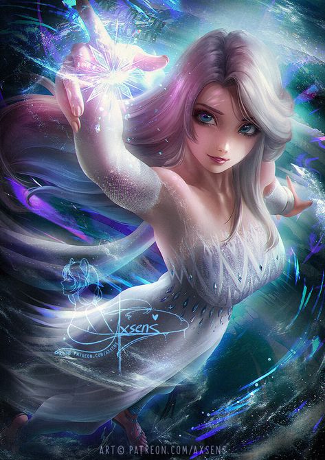 ArtStation - Snow Queen, · Axsens · Disney Princess Anime, Princesas Disney Anime, Disney Princess Pictures, Disney Frozen Elsa, Disney Princess Art, Princess Art, Dessin Adorable, Snow Queen, Arte Fantasy