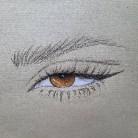 Realistic Eye Drawing, Drawing Ideas List, Girl Drawing Sketches, Realistic Eye, Pencil Drawings Easy, Sketch Painting, Hazel Eyes, Pencil Portrait, Diy Clay Crafts