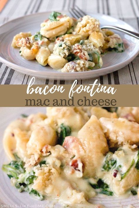 Fontina Cheese Recipes, Baked Mac And Cheese Recipe, Fontina Cheese, Bacon Mac And Cheese, Best Mac And Cheese, Hearty Comfort Food, Baked Mac, Sausage Pasta, Mac N Cheese Recipe