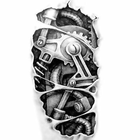 Johnny Tattoo, Biomechanical Tattoo Design, Bio Mechanical, Tech Tattoo, Henna Tattoo Stencils, Science Tattoo, Mechanic Tattoo, L Tattoo, Biomechanical Tattoo