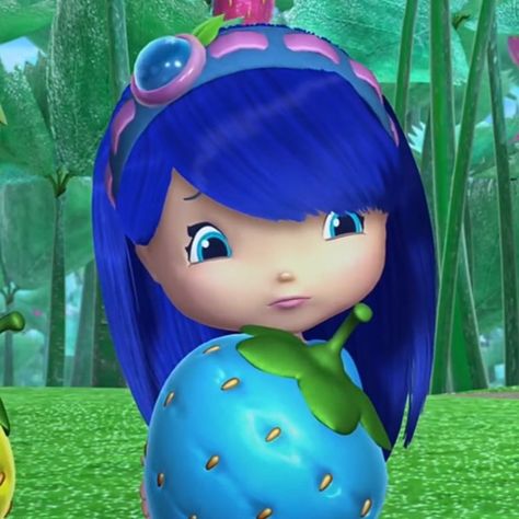 Strawberry Shortcake Blueberry Muffin, White Grape Juice, Blueberry Shortcake, Berry Shortcake, Strawberry Shortcake Cartoon, Cartoon Pfp, Strawberry Shortcake Characters, Blue Cartoon, White Grape