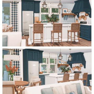 The Lighthouse | Patreon Sims 4 Coastal House Interior, Sims 4 Cc Coastal Furniture, Sims 4 Hamptons, Sims 4 Hamptons Cc, Sims 4 Hamptons House, Sims 4 Coastal House, Hamptons Houses, The Sims 4 Lots, Coastal Room