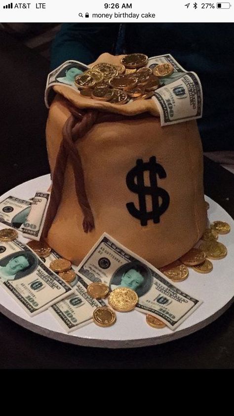 Money Bag Cake, Money Birthday Cake, Money Birthday, Cake Design For Men, Birthday Cake Cake, Money Cake, Birthday Cake For Him, Crazy Cakes, Cakes For Men