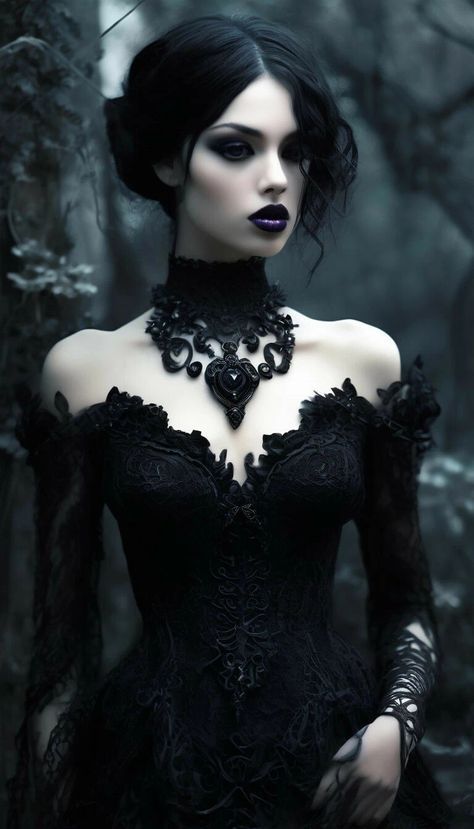 Fashion: #fashion, #style, #outfitinspiration, #beauty Gothic Culture, Gothic Photography, Gothic Hairstyles, Spooky Party, Gothic Models, Goth Look, Goth Glam, Victorian Goth, Dark Makeup