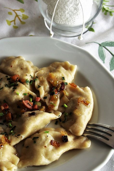 Polish Meat Pierogi [RECIPE!] | Polonist Sausage Pierogies, Pierogi Filling, Polish Pierogi, Perogies Recipe, Polish Foods, Chorizo And Potato, Pierogi Recipe, Polish Heritage, Kielbasa Sausage