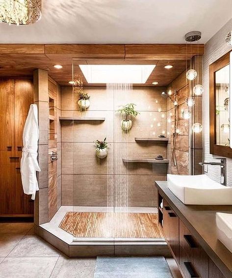 Walk-In Shower Bathroom Design With Teak #bathroom #teak #decorhomeideas Simple Bathroom Remodel, Cheap Bathroom Remodel, Bathroom Inspiration Modern, Travel House, Cheap Bathrooms, Decor Ikea, Bad Inspiration, Design Blogs, Inspire Me Home Decor