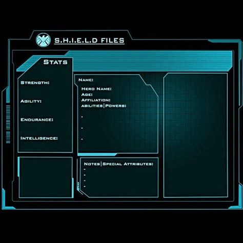 Shield Files, Technology Design Graphic, Owl Night, Oc Template, Character Sheet Template, Secret Organizations, Online Scrapbook, Game Gui, Wattpad Book Covers