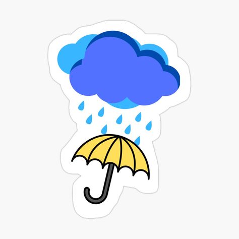 Umbrella Sticker, Yellow Umbrella, Rain Clouds, Digital Planning, Travel Journal, My Art, Umbrella, Awesome Products, Independent Artist