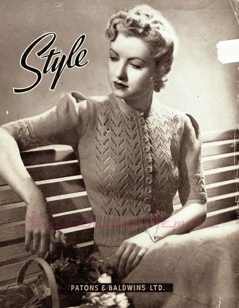 Daffodil, a Jumper-Cardigan Knitting Pattern c. 1939 – Subversive Femme Vintage Knitwear, Retro Sweater, Cardigan Vintage, Vintage Knitting Patterns, Vintage Cardigan, Old Fashion, Sweater Knitting Patterns, Vintage Knitting, The Energy