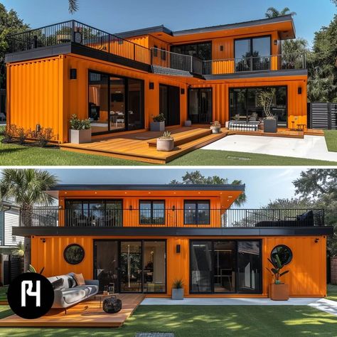 Curious about Shipping Container Home Cost? Explore expenses influenced by size, design, and location for your sustainable living investment. Container Home Exterior, Shipping Container Homes Cost, Unique Small House Plans, Grain Bins, Container Homes Cost, Mini Homes, Container Cafe, Diy Cabin, Storage Container Homes