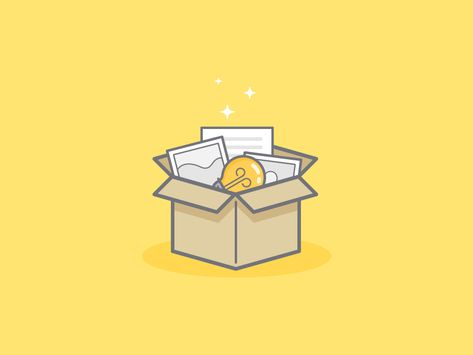 What's in the box?! sparkle box bulb illustration icon Box Illustration Design, Boxes Illustration, Bulb Illustration, Me Cover Instagram Highlight, Sparkle Box, Box Illustration, Unboxing Packaging, Design Studio Logo, Box Icon