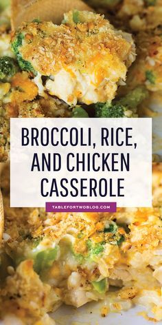 This easy broccoli, rice, and chicken casserole is topped with a buttery Ritz cracker crust. This meal comes together in less than 45 minutes and it takes one bowl and one casserole dish! Put this together ahead of time and pop it in the oven when you get home from work! Broccoli Rice And Chicken, Rice And Chicken Casserole, Ritz Cracker Crust, Chicken Casserole Dinners, Rice And Chicken, Chicken Broccoli Rice Casserole, Dinner Casserole Recipes, Chicken Broccoli Rice, Easy Broccoli